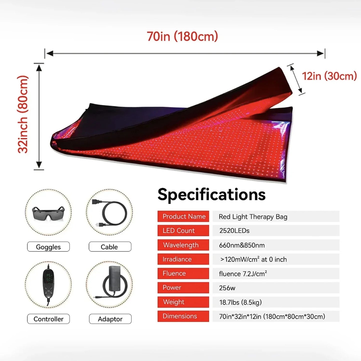 Megelin Red Infrared Light Therapy Bag - True Thera Shop